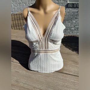 Blue Blush lined lace body suit